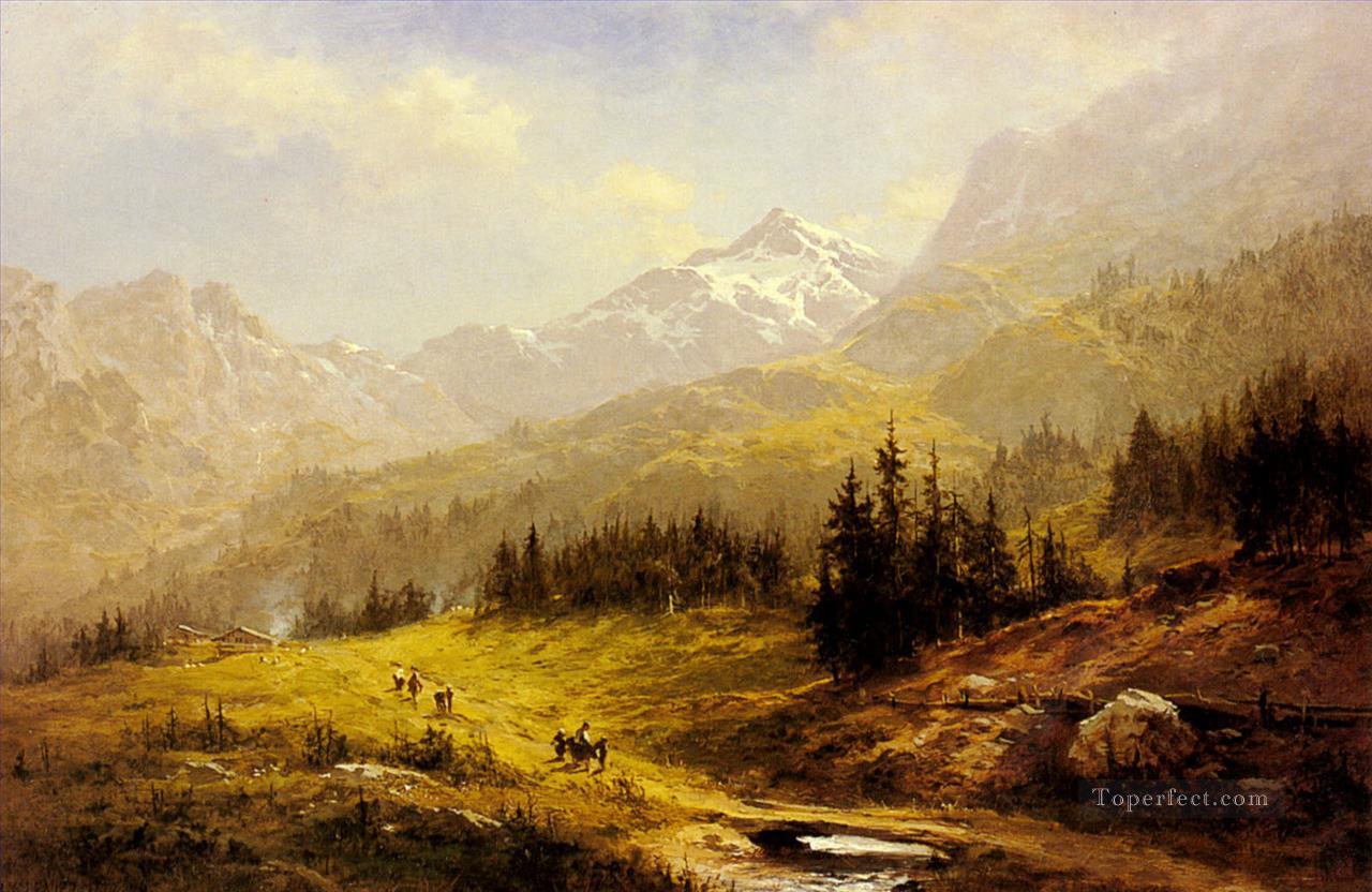 The Wengen Alps Morning In Switzerland Benjamin Williams Leader Oil Paintings